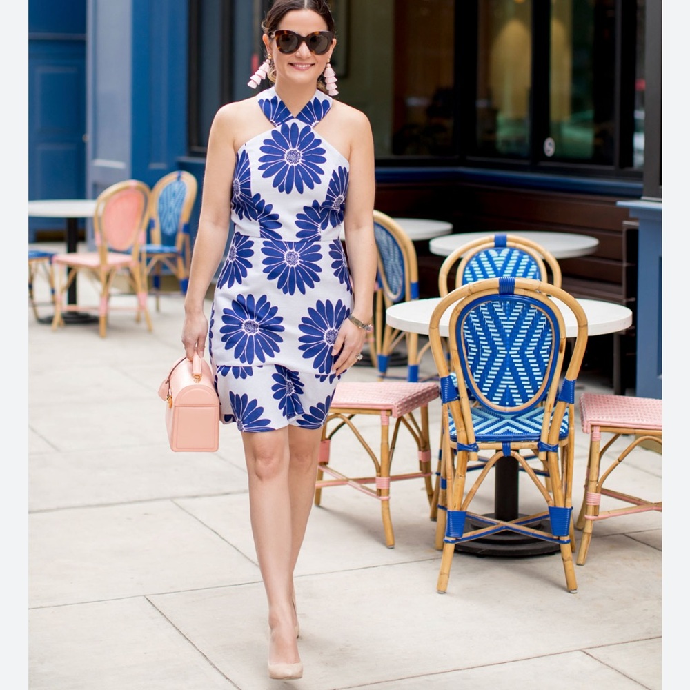 Hutch Floral Blue and White Halter Dress - Picture 2 of 3